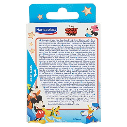 Hansaplast Kids Mickey & Friends Apósitos - 2 Paquetes x 20 Apósitos - Total: 40 Apósitos