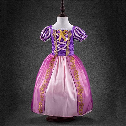 Haoheyou 2020 Nuevo Disfraces De Princesa Rapunzel para NiñAs Vestidos De Princesa para NiñAs Vestido De Fiesta Elegante Cosplay Carnaval Fiesta Disfraz Disfraces (2-3 años, Púrpura)