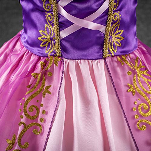 Haoheyou 2020 Nuevo Disfraces De Princesa Rapunzel para NiñAs Vestidos De Princesa para NiñAs Vestido De Fiesta Elegante Cosplay Carnaval Fiesta Disfraz Disfraces (2-3 años, Púrpura)