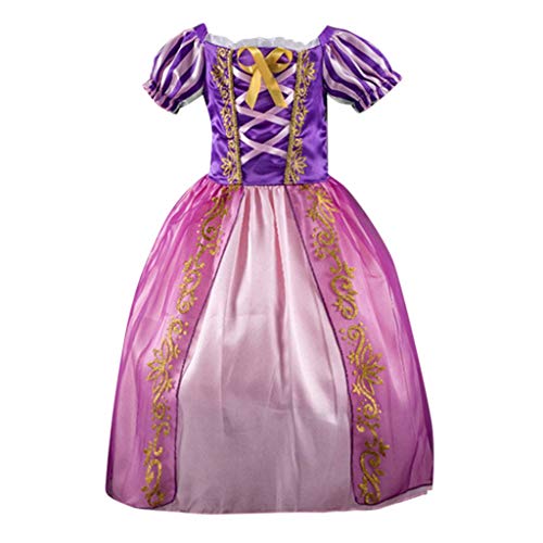 Haoheyou 2020 Nuevo Disfraces De Princesa Rapunzel para NiñAs Vestidos De Princesa para NiñAs Vestido De Fiesta Elegante Cosplay Carnaval Fiesta Disfraz Disfraces (2-3 años, Púrpura)