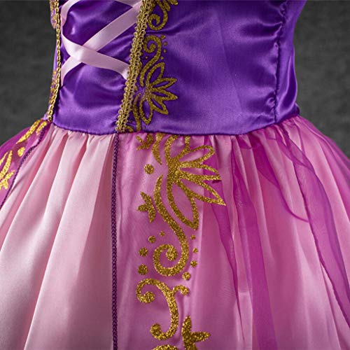 Haoheyou 2020 Nuevo Disfraces De Princesa Rapunzel para NiñAs Vestidos De Princesa para NiñAs Vestido De Fiesta Elegante Cosplay Carnaval Fiesta Disfraz Disfraces (3-4 años, Púrpura)