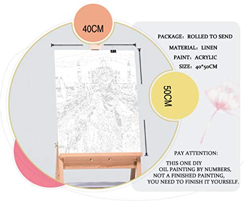 Haoll Pintura Por Números Para Adultos Atalaya Y Niños Diy Kits De Regalo De Pintura Al Óleo Dibujo Arte De La Lona Decoración Del Hogar Con Pinceles 16X20 Pulgadas Sin Marco