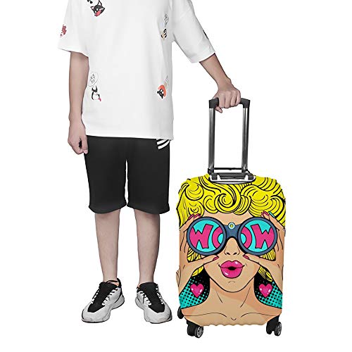 HAOXIANG - Fundas protectoras para equipaje de viaje, color rubio y rizado