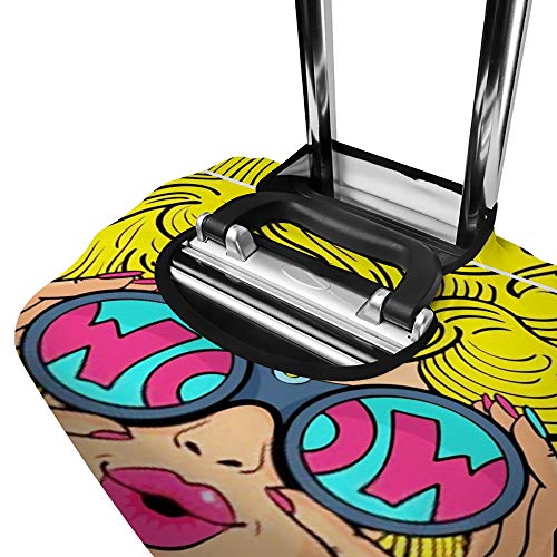 HAOXIANG - Fundas protectoras para equipaje de viaje, color rubio y rizado