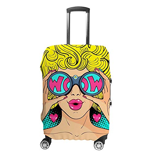 HAOXIANG - Fundas protectoras para equipaje de viaje, color rubio y rizado