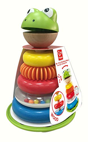 Hape- Aros apilables del señor rana, Color carbón (E0457) , color/modelo surtido