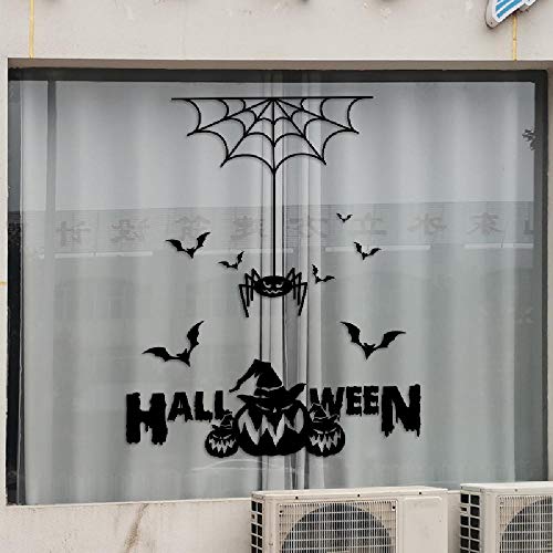 Happy Halloween Pumpkin bat wall stickers spider web door stickers shop decoration window glass stickers