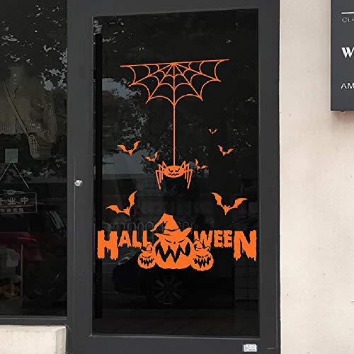 Happy Halloween Pumpkin bat wall stickers spider web door stickers shop decoration window glass stickers
