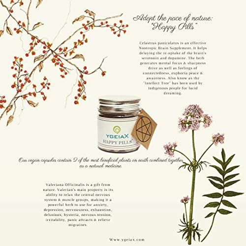Happy pills' Natural remedy for Sleep, Anxiety, Mood support, Anger management by Ygeiax' Ayurveda