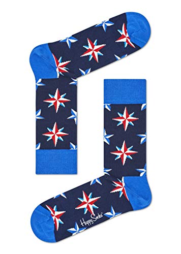 Happy Socks Calcetines de Hombre Náutico Caja de Regalo, 4 Paquete - Azul (Azul Marino 6000), Talla Única (Tamaño de Fabricantes: 36-40)