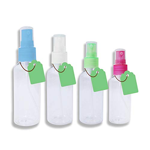 Happylohas Botella Spray Pulverizador, Botella de Spray Vacías Plástico, para Maquillaje, Perfume, Prueba, de Viaje (4X60-120-C)