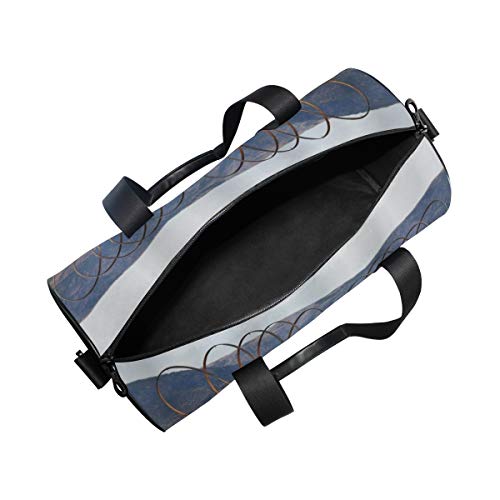 HARXISE Granero Rueda de carro de madera Vintage American Carriages Western Historical Transportation Prairie，Bolsa de equipaje de viaje Deporte Lienzo ligero Equipaje de fitness Desmontable