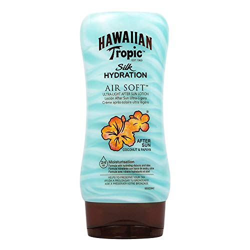 Hawaiian Tropic PACK Facial Piel Sensible - Kit de Protección Solar con Loción Aftersun Silk Hydration 180ml + Crema Solar Protectora Facial para Piel Sensible SPF 50 + Bálsamo Protector Labial SPF 30