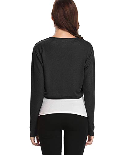 Hawiton Elegante Cárdigan para Mujer Bolero Manga Larga Ligero Chaqueta Corta Torera para Fiesta Boda