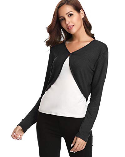 Hawiton Elegante Cárdigan para Mujer Bolero Manga Larga Ligero Chaqueta Corta Torera para Fiesta Boda