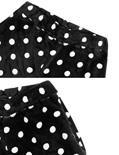 Hawiton Pijamas Mujer Invierno Polar Pijama de Manga Larga Franela Conjunto de Pijama para Mujer Ropa de Casa 2 Piezas