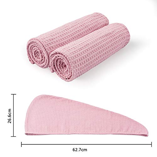 HBselect 3 Toallas para El Cabello Turbante para Bañar Absorbe Humedad con Botón Gorro Ducha Multicolor para Secar El Pelo