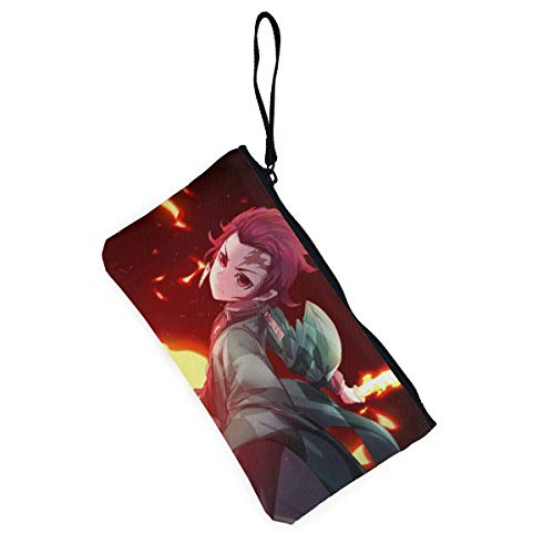 Hdadwy Anime Demon Kimetsu No Yaiba Mujeres y niñas Lindo Monedero de Moda Monedero Estuche para lápices/pequeño Estuche de Maquillaje