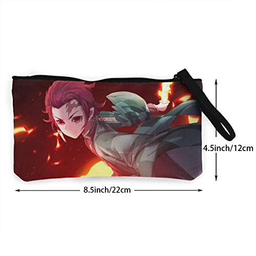 Hdadwy Anime Demon Kimetsu No Yaiba Mujeres y niñas Lindo Monedero de Moda Monedero Estuche para lápices/pequeño Estuche de Maquillaje