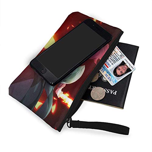 Hdadwy Anime Demon Kimetsu No Yaiba Mujeres y niñas Lindo Monedero de Moda Monedero Estuche para lápices/pequeño Estuche de Maquillaje