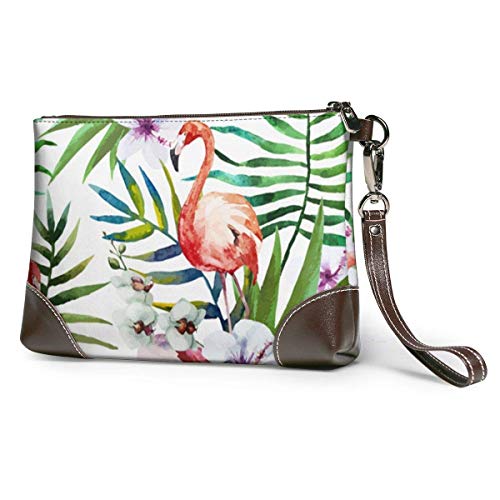 Hdadwy Hand Painte Tropical Nature Mujeres Monederos de cuero Embrague Tarjetas telefónicas Bolsos