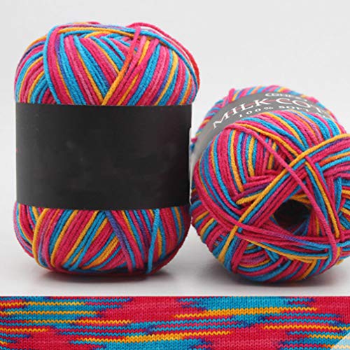 Healifty 5 Ovillos De Hilo De AlgodóN Hilo De Multicolor Para Tejer Ropa Suéter Sombreros A Mano DIY