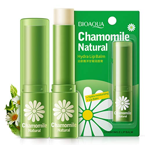 Healifty Bálsamo de labios hidratante natural, 3 g, esencia de manzanilla, bálsamo labial refrescante, cuidado suave para las mujeres