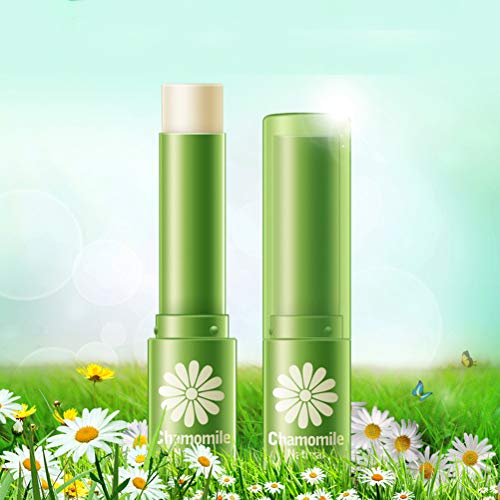 Healifty Bálsamo de labios hidratante natural, 3 g, esencia de manzanilla, bálsamo labial refrescante, cuidado suave para las mujeres