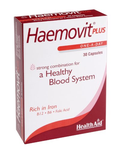 HealthAid Haemo-vit Plus - Iron, B6, Folic Acid - 30 Capsules