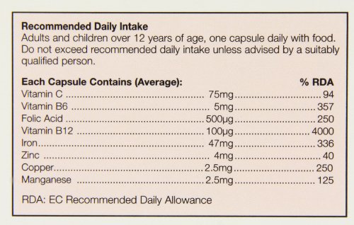 HealthAid Haemo-vit Plus - Iron, B6, Folic Acid - 30 Capsules