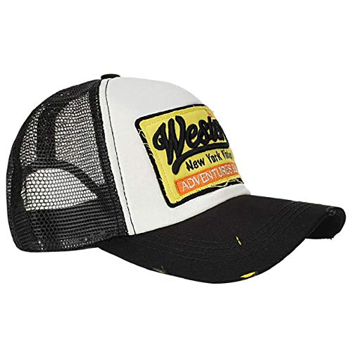 heekpek Gorras Hmobre Beisbol con Visera Gorra de Rejilla Bordados de Verano Mujer Transpirable Casual Gorras Rapero Trucker Hombre Viseras Hombre Retro (Negro)