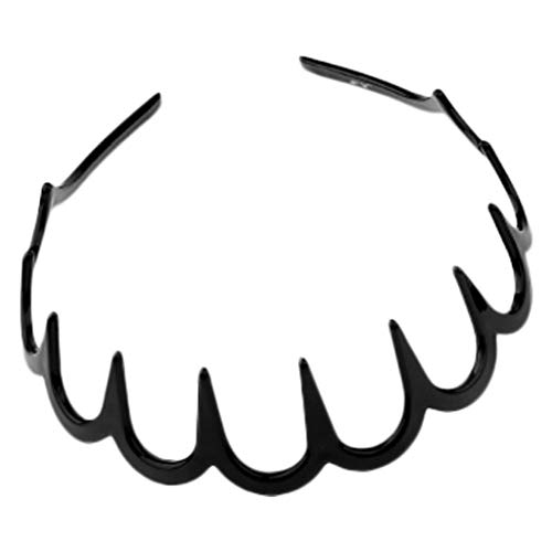 Hellery 2 Piezas De Mujeres, Mujeres, Ondas De Plástico, Banda Para El Cabello, Peine, Aros Con Profundos