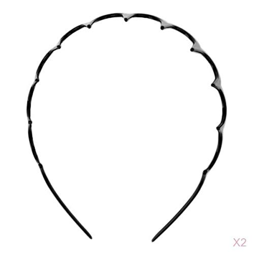 Hellery 2 Piezas De Mujeres, Mujeres, Ondas De Plástico, Banda Para El Cabello, Peine, Aros Con Profundos
