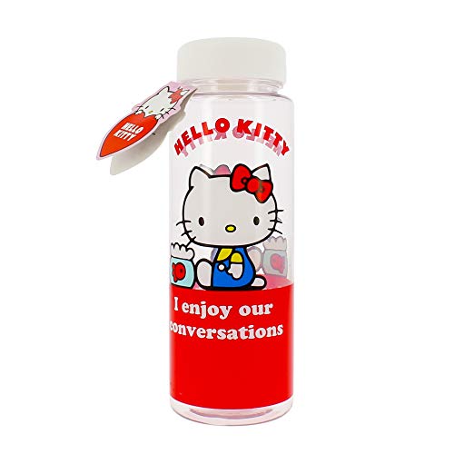 Hello Kitty - Botella de agua para niña (500 ml), transparente