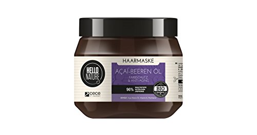 Hello Nature Mascarilla Capilar Reconstitución Capilar Acai Bayas Aceite 250ml 8.45 Fl.Oz