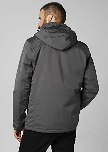 Helly Hansen Dubliner Chamarra Aislante Impermeable con Capucha Plegable para Clima frío, Hombre, 53117, 991 Black Melange, Medium