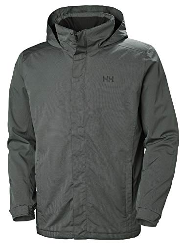 Helly Hansen Dubliner Chamarra Aislante Impermeable con Capucha Plegable para Clima frío, Hombre, 53117, 991 Black Melange, Medium