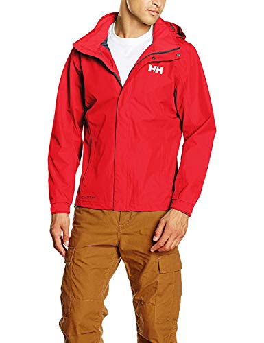 Helly Hansen Dubliner Jacket Chaqueta Chubasquero para Hombre de Uso Diario y para Actividades marítimas con la tecnología Helly Tech, Rojo (Bandera), S