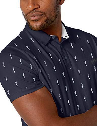 Helly Hansen Fjord Marine Polo Fjord Marine Polo para Hombre, Hombre, 53024, Navy Seahorses, Extra-Large