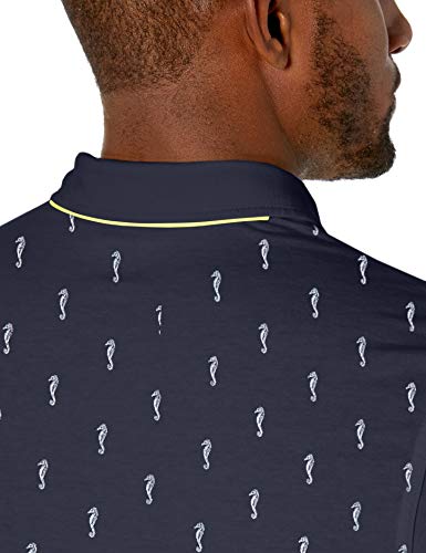 Helly Hansen Fjord Marine Polo Fjord Marine Polo para Hombre, Hombre, 53024, Navy Seahorses, Extra-Large