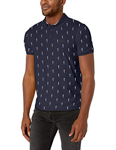 Helly Hansen Fjord Marine Polo Fjord Marine Polo para Hombre, Hombre, 53024, Navy Seahorses, Extra-Large