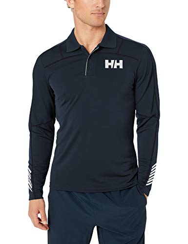 Helly Hansen LIFA Active Light - Polo de Manga Larga con protección Solar, Hombre, 49332, Azul Marino, XX-Large