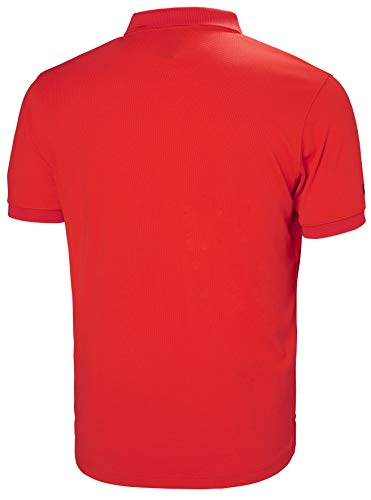 Helly Hansen Riftline - Polo de Manga Corta para Hombre con protección Solar, Hombre, 50982, Rojo (Alert Red), Small