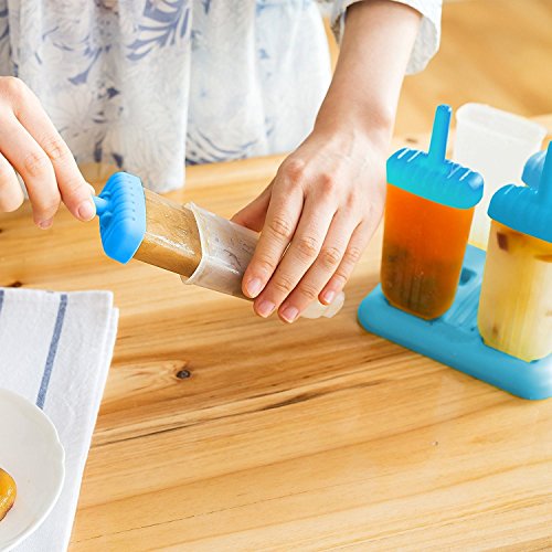 HelpCuisine® Molde para Helados/Moldes de Polos - Juego de Seis Unidades sin BPA y Aprobado por FDA. 24 Meses de Garancia! (Azul)