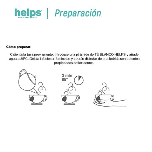HELPS INFUSIONES - Té Blanco Agujas De Plata En Pirámides. El Té Más Apreciado Del Mundo. Caja De 10 Pirámides.