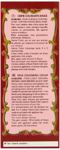 Henne Color, Tinte de henna para el cabello, rojo intenso, 90 ml