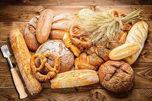 Herramienta de Corte de Panaderos con 10 Pcs Cuchillas de Acero Inoxidable Maquinilla de Afeitar con Mango de Madera y Funda Protectora de Cuero para Diy Masa para Pan Utensilios para Hornear Cocina