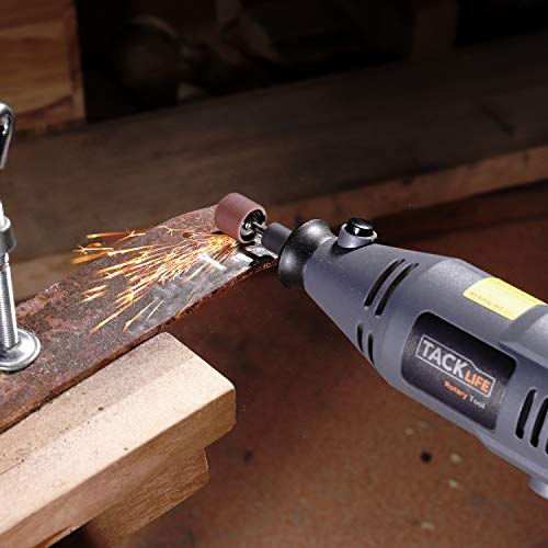 Herramienta Rotativa, TACKLIFE Amoladora Eléctrica 135W con 60 Accesorios, 10.000-32.000 rpm, Ideal para Grabar, Cortar, Pulir, Lijar, Taladrar, etc. RTD34AC