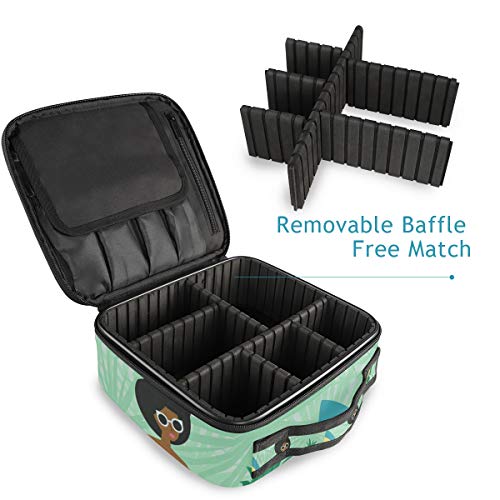 Herramientas portátiles de viaje Estuche de tren cosmético Bolsa de maquillaje Moda Niña africana Horario de verano Playa Hoja de palma Piña Artículos de tocador Almacenamiento