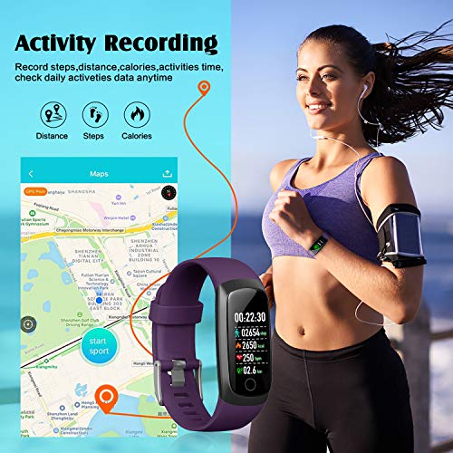 HETP Pulsera de Actividad Inteligente, Reloj Inteligente Hombre Mujer con Pulsómetro y Presión Arterial Reloj Deportivo Podómetro GPS Impermeable IP67 Cronómetro Smartwatch para Android iOS Teléfono